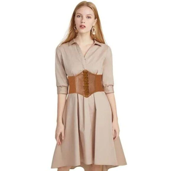 NEW CORSET Belts Elastic Tan - Picture 3 of 4